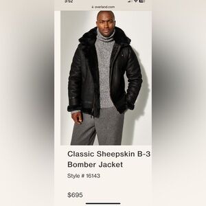 Overland sheepskin bomber jacket -sz XL